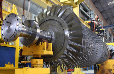 Fototapeta Turbine rotor at workshop obraz