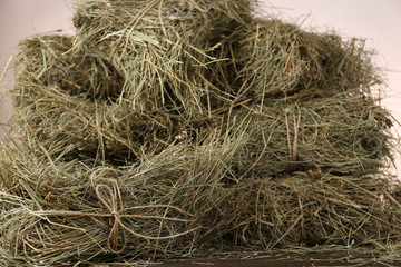 Hay, on brown background