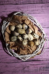 Beautiful Easter composition on wooden table