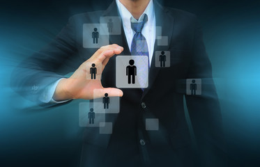 Businessman Choosing the right person
