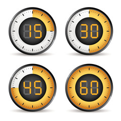 set of four timers, 15,30,45,60 dial