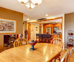 Dining area with wooden table set