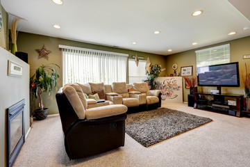 Living room with comfortable furniture set