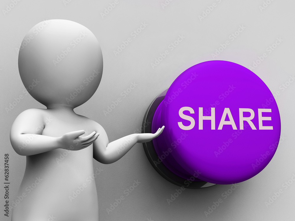 Poster share button means sharing recommending and feedback