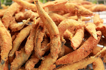 Fish fried in the market