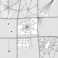 Various Spiders and Webs