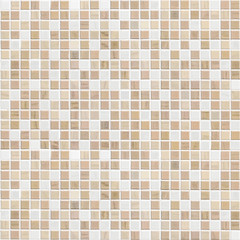 delicate color brown mosaic tile wall - obrazy, fototapety, plakaty
