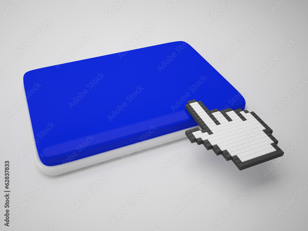 Poster cursor hand on key background shows blank copyspace click here