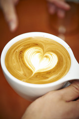 Cappuccino or latte coffee