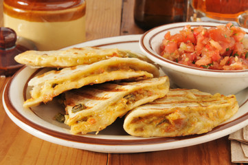 Grilled chicken quesadilla