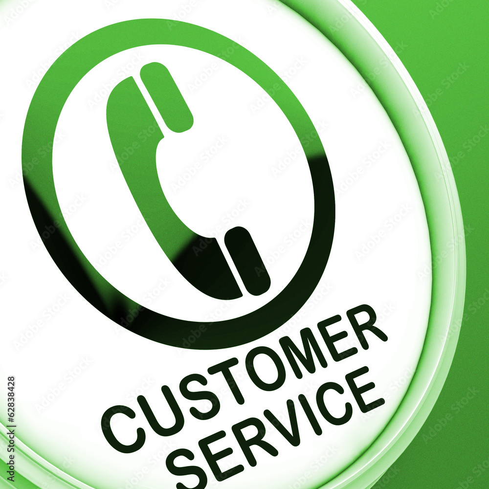 Poster customer service button means call for help