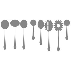 Icons Of Silhouettes Of Kitchen Elements Isolated