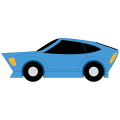 Vector Cartoon Simple Car On White Background