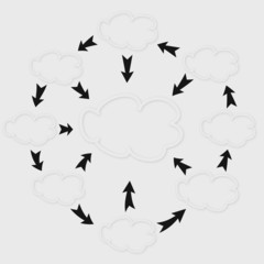 Clouds with arrows