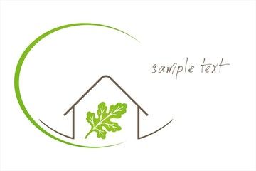 Home , leaf, green icon, business logo design