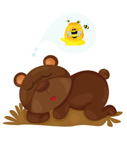 Cute bear dreaming