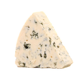 Slice of dor blue cheese.