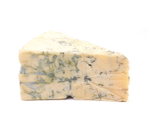 Slice of dor blue cheese.