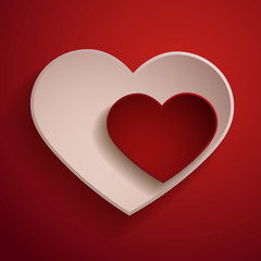 Red and white hearts. Valentine's day background.