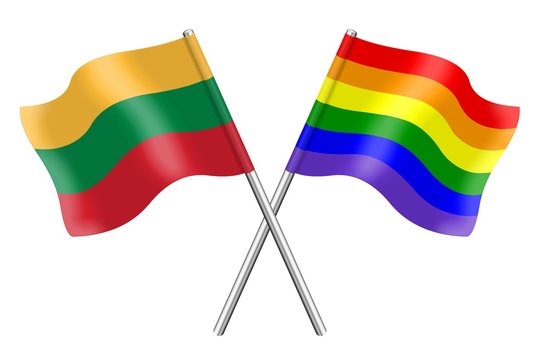 Flags : Lithuania and rainbow