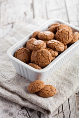 meringue almond cookies in bowl