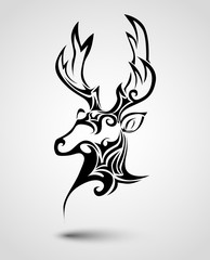 Deer head tattoo