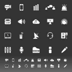 Sound icons on gray background