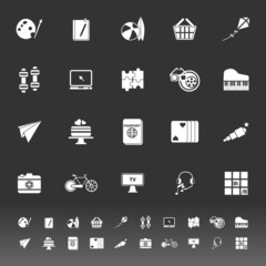 Hobby icons on gray background