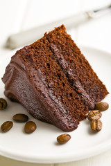 dark chocolate cake with coffee beans