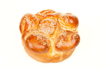 The single round sabbath challah with seed