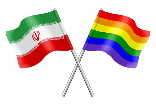 Flags : Iran and rainbow