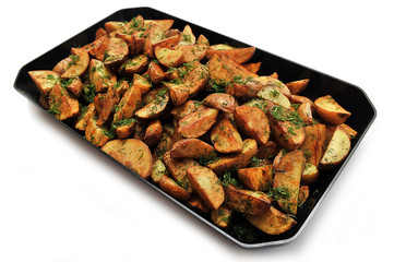 fried potatoes in their skins