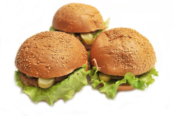 burgers with pickled cucumbers