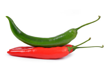 hot chili on white background