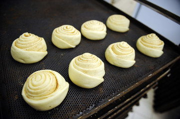 production of cinnamon rolls