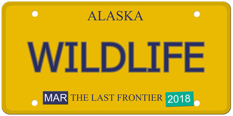 Wildlife Alaska License Plate