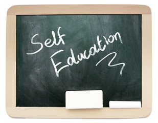 Obraz premium Blackboard with Self Education written on it, isolated