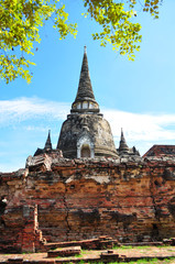 Ancient Ruin Pagoda in Ayutthaya Province, Thailand