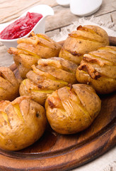 Potato skin with bacon