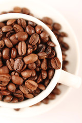 Cup of coffee beans