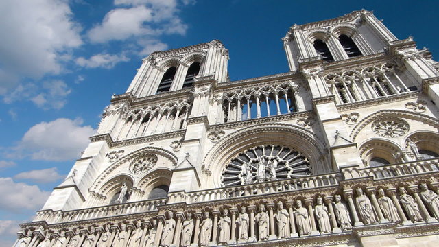 Notre Dame Cathedral in Paris, timelapse