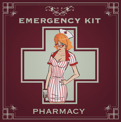 vintage emergency kit poster