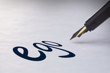 Fountain pen writing Ego