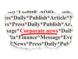 News concept: Corporate News on Paper background