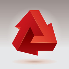 Vector crystal, unreal object, design element, impossible arrows