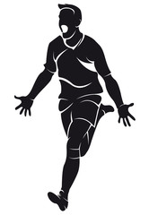 Glad sportsman celebrating a victory