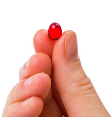 Red gelatin capsule