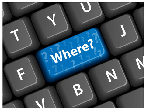 "WHERE?" Key on Keyboard (directions map tourist information)
