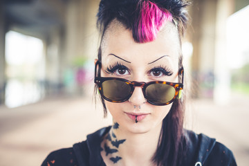 young beautiful punk dark girl