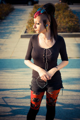 young beautiful punk dark girl